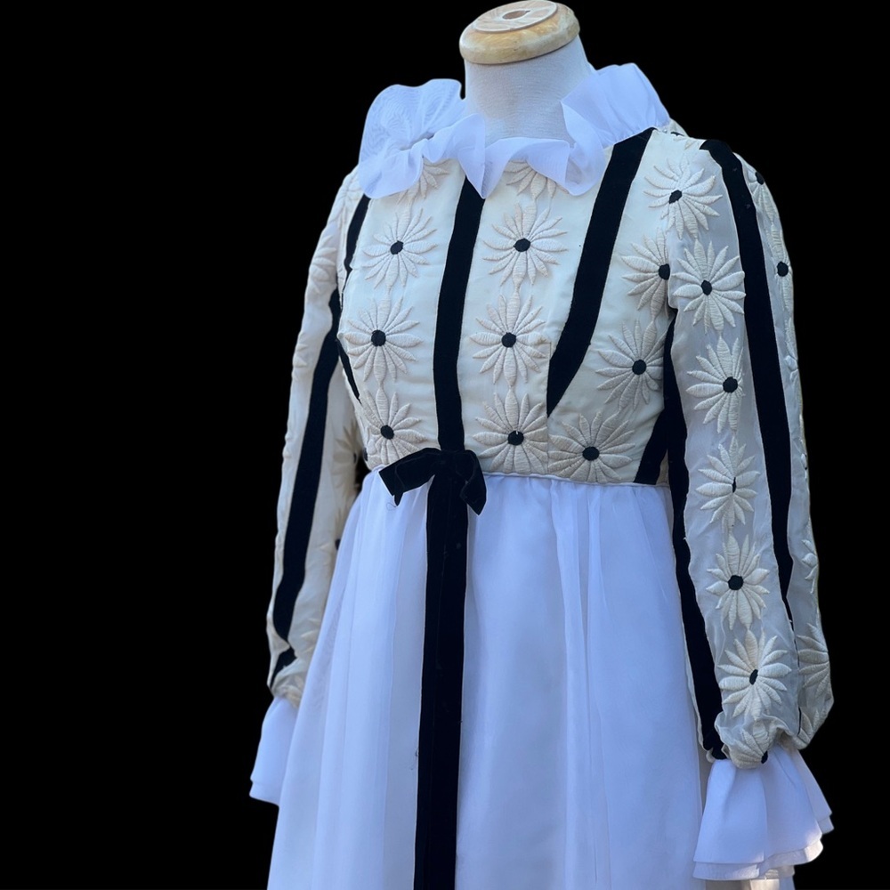 VINTAGE 60s Emma Domb formal Victorian dress|XS